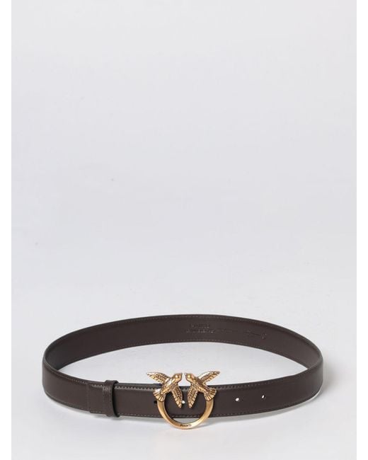 Pinko White Love Berry Leather Belt
