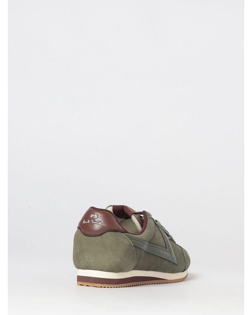 Paul Smith Green Bicolor Leather And Nubuck Low Top Sneakers With Round Toe for men