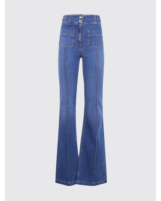 Elisabetta Franchi Blue Flared Denim Jeans