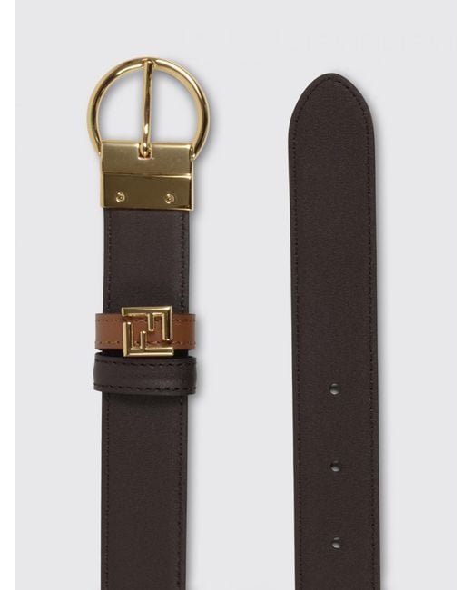 Fendi White Ff Reversible Leather Belt