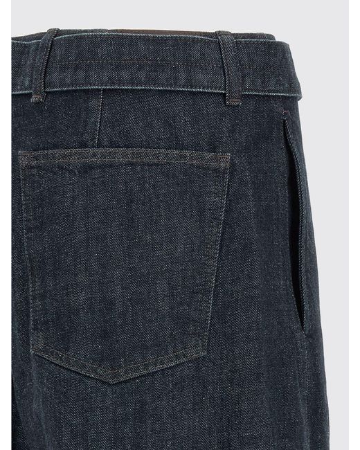 Lemaire Blue Baggy Wide-Leg Jeans for men