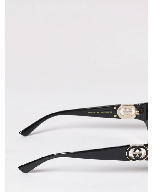 Gucci Black Rounded Acetate Sunglasses With Gg Monogram