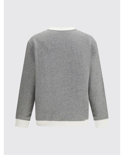 Brunello Cucinelli Gray Cotton Crew Neck Sweatshirt With Logo for men