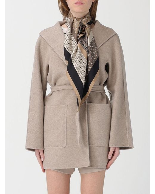 Max Mara Natural Mixed Print Silk Foulard