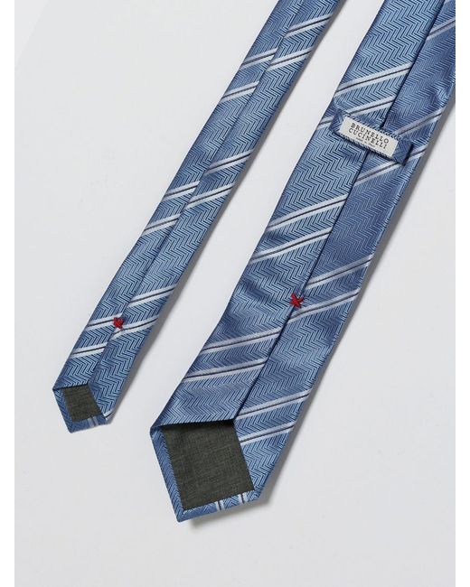 Brunello Cucinelli Blue Silk Tie 7.5 for men