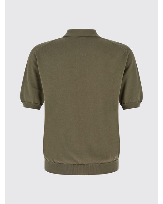 Zanone Green Cotton Knit Polo Shirt for men