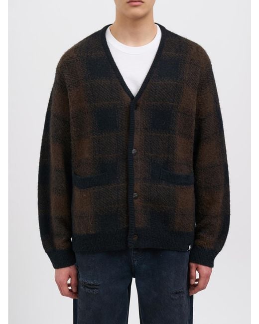 Carhartt Black Wool Blend Check Cardigan for men