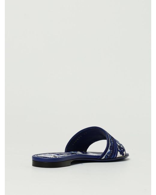 Dolce & Gabbana Blue Dg Exclusive Pantolette Mit Stickerei