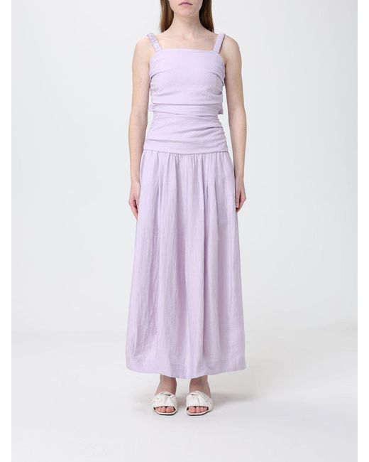 Tela Purple Linen Blend Dress