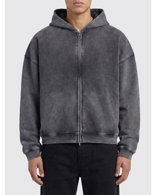 Represent Gray Cotton Hoodie for men