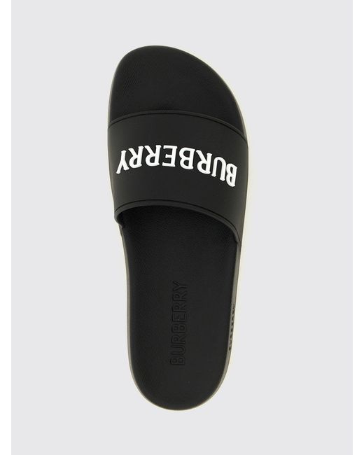 Burberry White Rubber Sliders