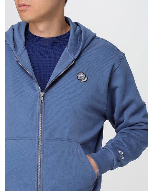Felpa Con Cappuccio E Zip di KENZO in Blue da Uomo