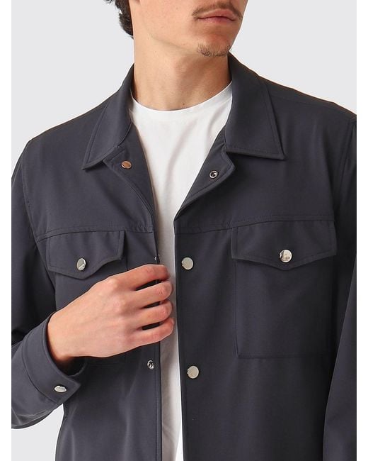 Briglia 1949 Gray Technical Fabric Shirt Jacket for men