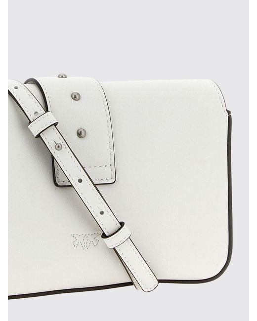 Pinko White Soft Leather Shoulder Bag Mini Love Bag