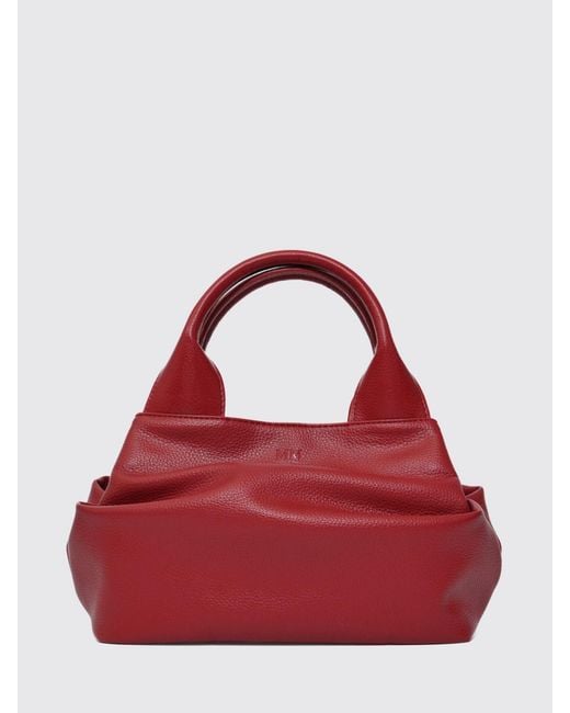 Max Mara Red Legrege Grained Faux Leather Bag