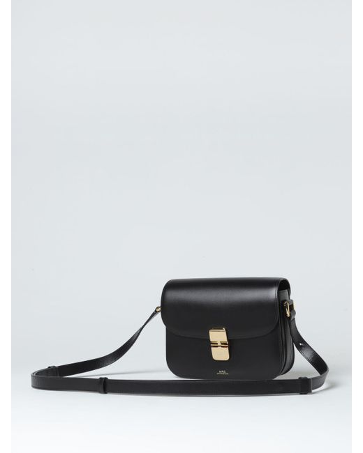 A.P.C. Black Grace Bag In Leather With Shoulder Strap