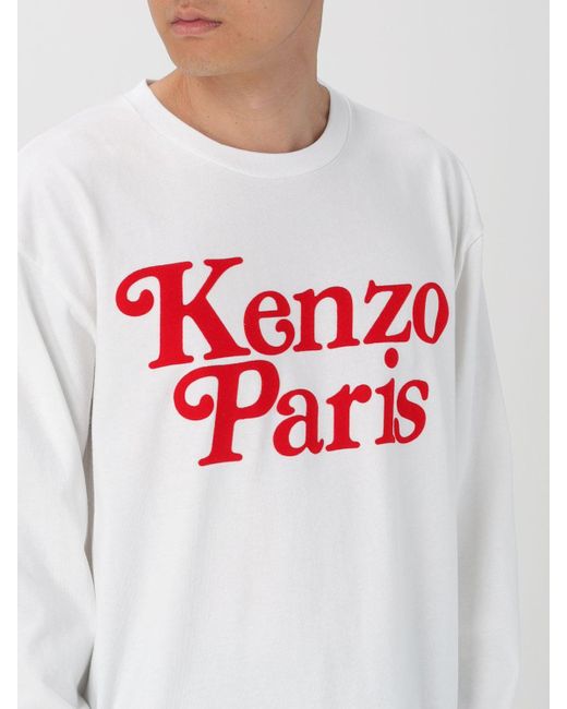 T-shirt in cotone con logo di KENZO in Gray da Uomo