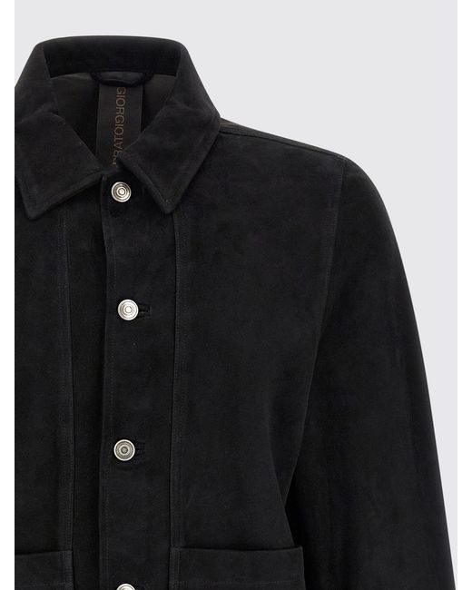 Giorgio Brato Black Suede Shirt Jacket for men
