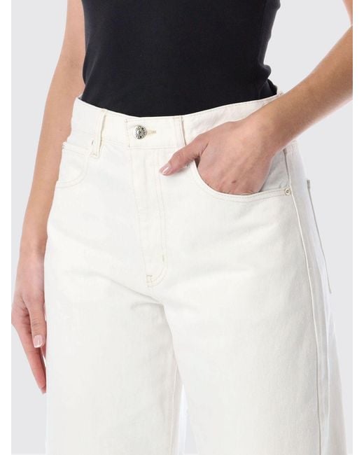 FRAME White The Bubble Cropped Denim Jeans