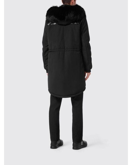 Billionaire Black Padded Nylon Hooded Parka for men