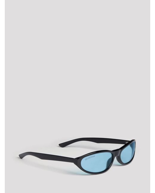 Balenciaga Black Neo Oval-Frame Sunglasses for men