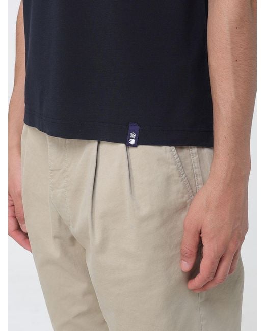 Drumohr Blue Knit Polo Shirt for men