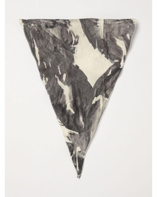 Alysi Gray Printed Silk Scarf