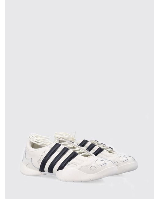 Y-3 White Regu Mary Jane Leather Sneakers for men