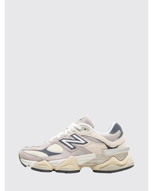 New Balance White 9060 Suede And Mesh Sneakers for men