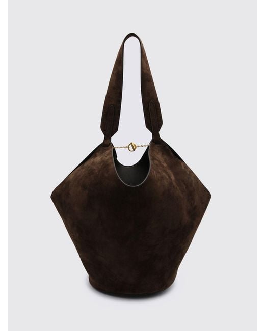 Khaite Black Lotus Suede Leather Bag