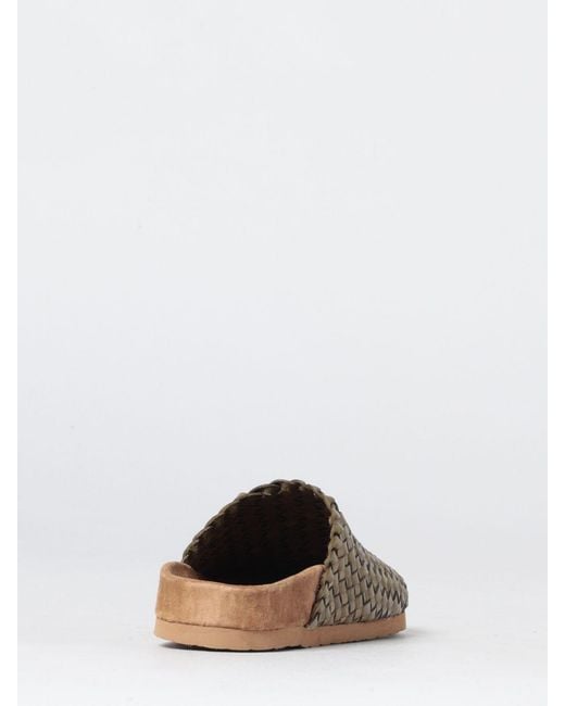 Dragon Diffusion Multicolor Woven Leather Sabot Mules With Low Heel And Round Toe
