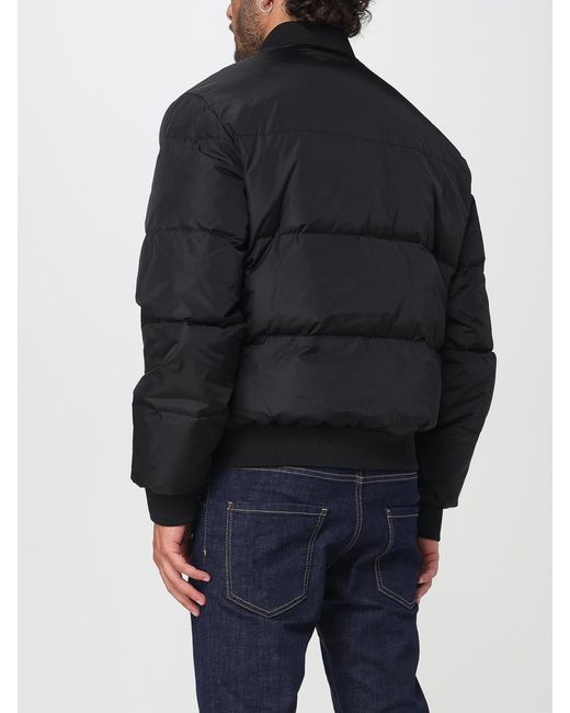 DSquared² Blue Padded Jacket With Zip Fastening And Ribbed Edges for men