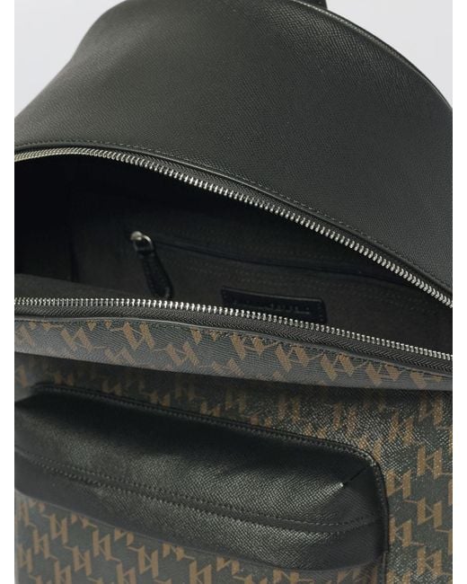 Karl Lagerfeld Gray K/Monogram Synthetic Leather Backpack