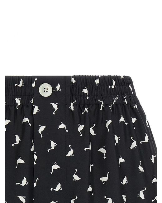 Moschino Couture Black Printed Silk Shorts