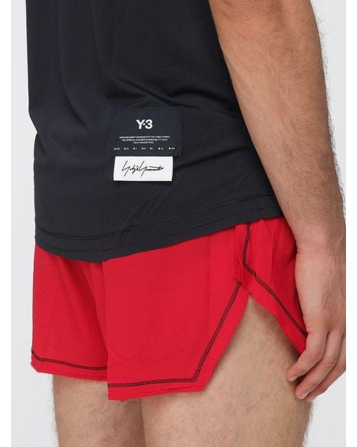 Y-3 Blue Slim Fit Recycled Polyester Training T-Shirt With Logo for men