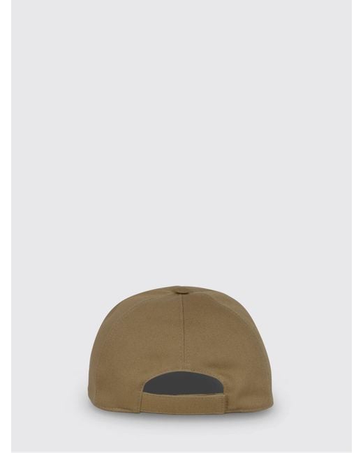 Fendi Natural Cotton Twill Hat With Patch for men