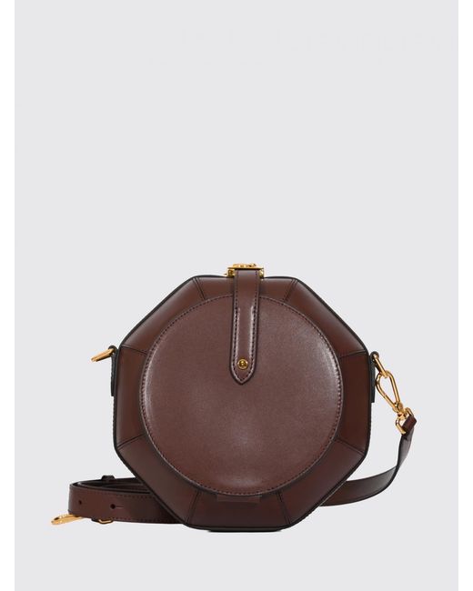 Coccinelle Brown Sewing Box Leather Shoulder Bag With Removable Handle