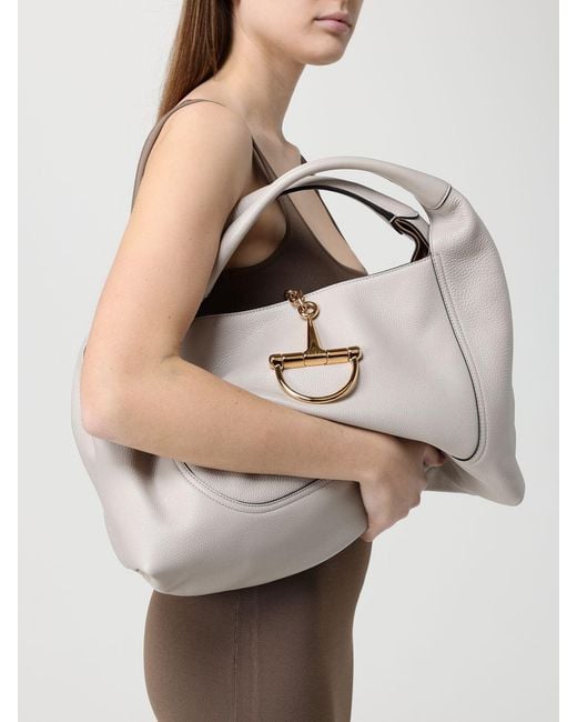 Gucci Natural Softbit Maxi Grained Leather Bag