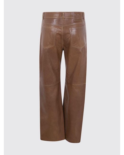 Max Mara Brown Violino Leather Trousers