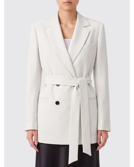 Kiton White Blazer With Silk Belt