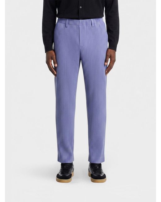 Homme Plissé Issey Miyake Blue Homme Plissé Issey Miyake Crêpe Trousers for men