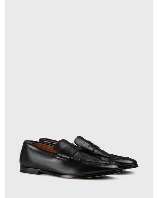 Doucal's White Leather Loafers for men
