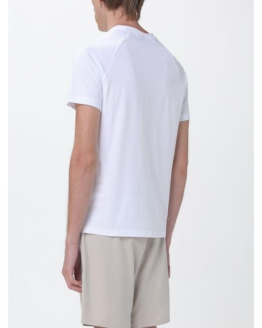 Boss White Cotton T-Shirt With Mini Logo for men
