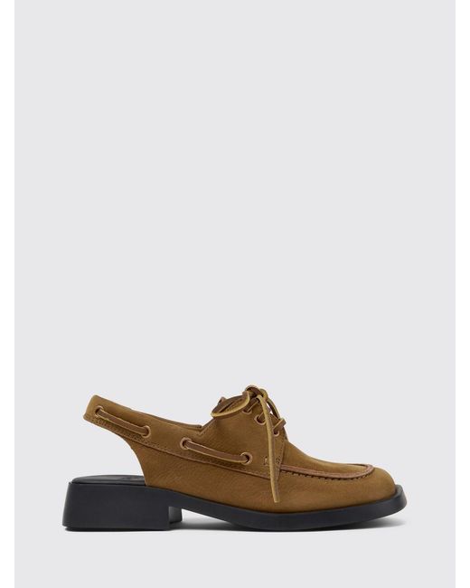 Camper White Donna Suede Loafers