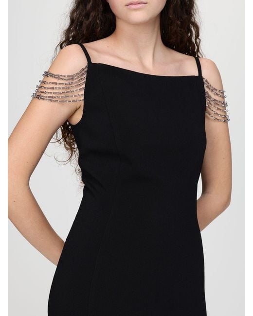 Pinko Black Bergamotto Midi Crepe Dress