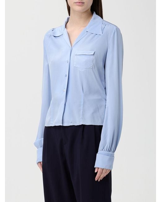 Maison Margiela Blue Silk Shirt
