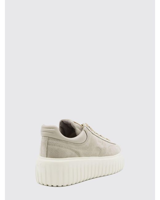 Hogan White H-Stripes Suede Platform Sneakers