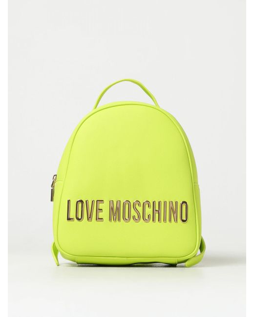 Zaino in pelle sintetica con logo di Love Moschino in Yellow