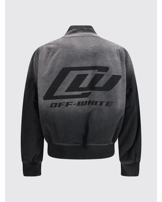Off-White c/o Virgil Abloh Black Cotton Bomber Jacket With Logo for men
