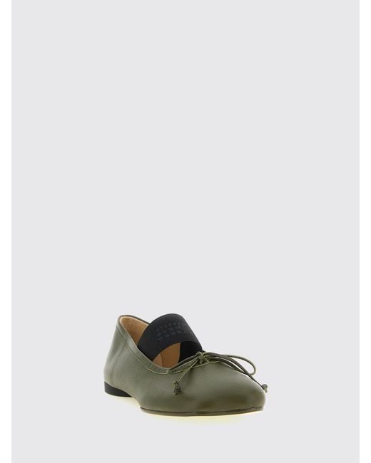 MM6 by Maison Margiela Green Anatomic Tabi Mary Jane Ballerinas